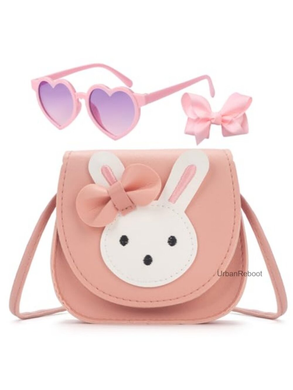 Toddler Girls Bunny Purse Small PU Leather Crossbody Satchel Gift Set